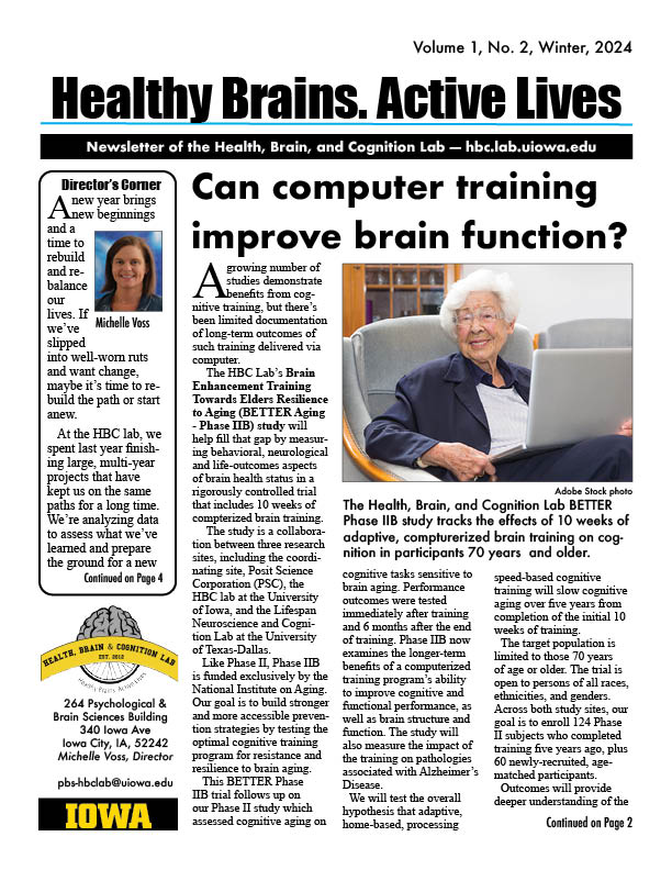 Front page of Winter 2024 newsletter