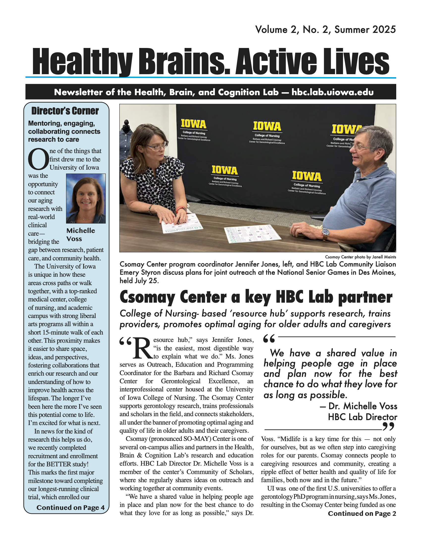 Image of HBC Lab Summer Newsletter page 1