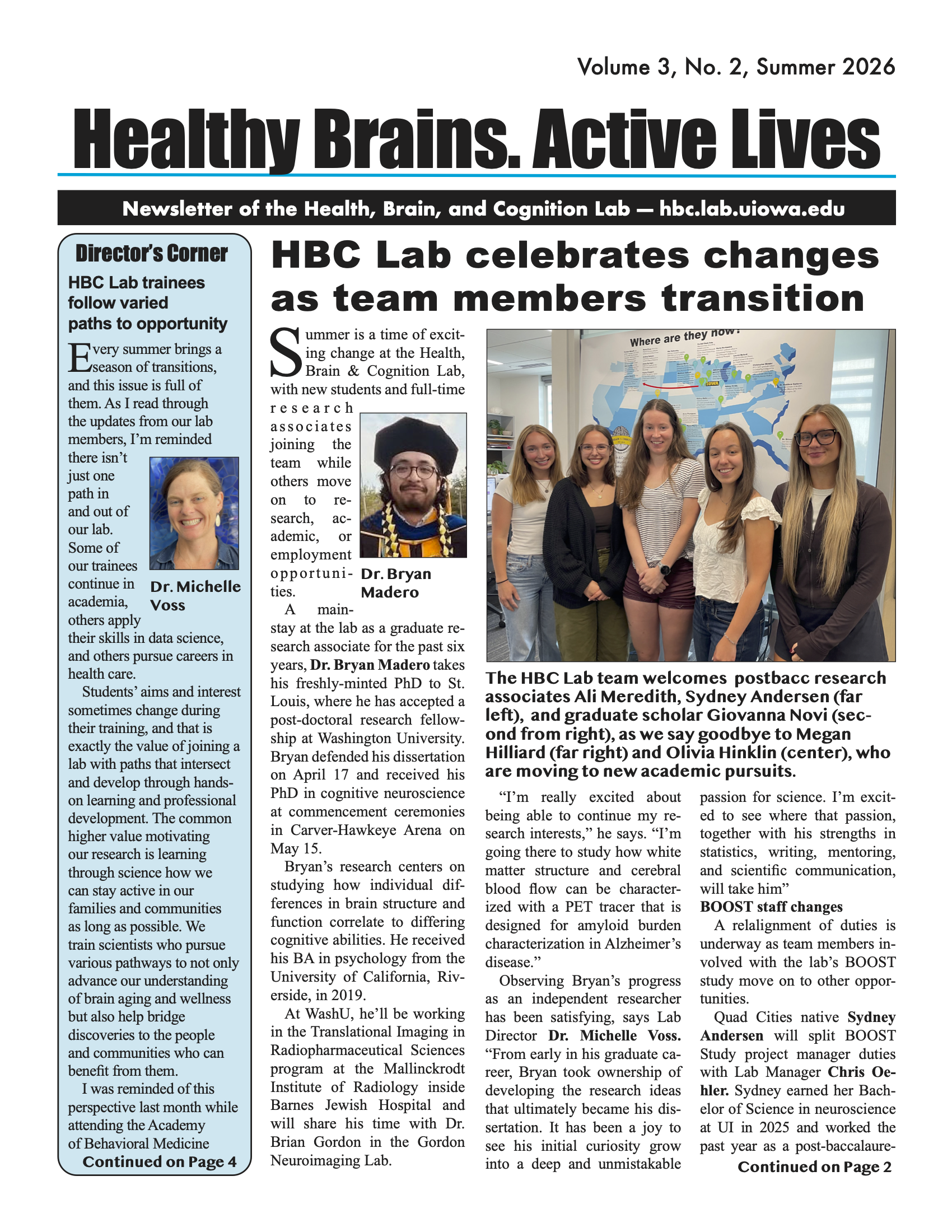 Summer 2026 newsletter front page