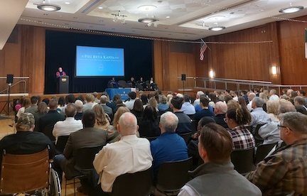 Michelle Voss gives keynote speech at the University of Iowa’s Phi Beta Kappa honor’s society induction ceremony. Sunday April 27, 2025.