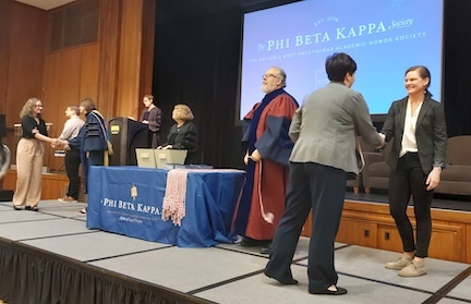 Michelle Voss congratulations Phi Beta Kappa inductee