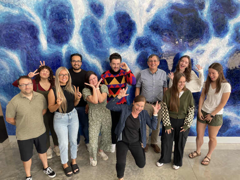 Lab team at mural, outtake, September 2025
