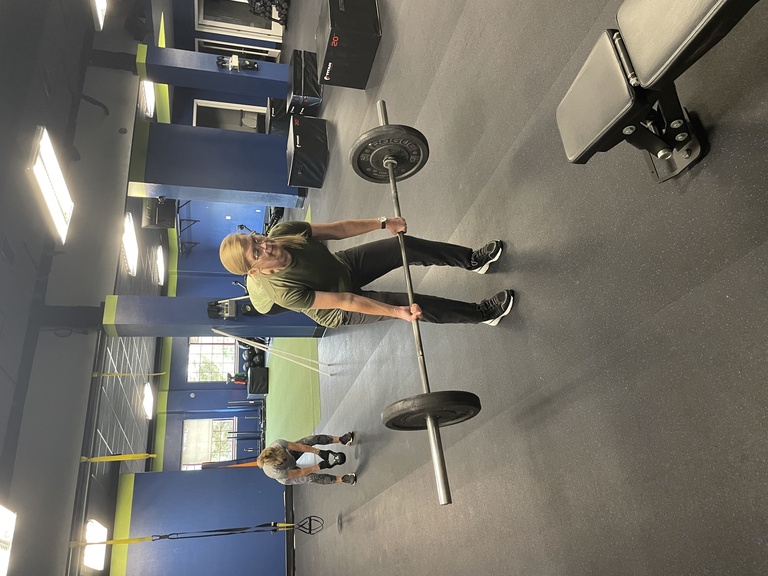 Deadlifting is a way Age On clients build strength. Some use barbells with increasing weights. Others start with light kettle bells or PVC pipes and can build from there. 