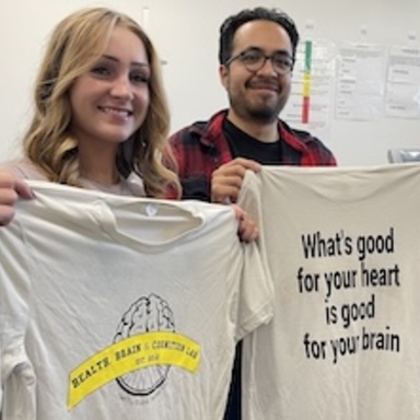 Hayley Chappell and Bryan Madero show off HBC lab t-shirts