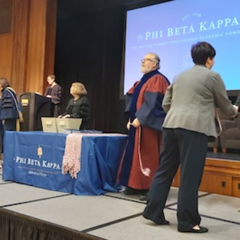 Michelle Voss congratulations Phi Beta Kappa inductee